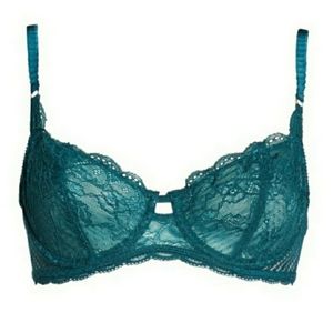 SAM EDELMAN Lace Push Up Bra Green Teal